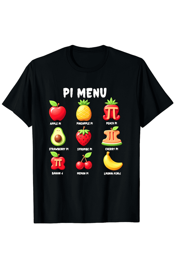 Pi Day Menu 3 14 Number Symbol Math Teacher Fruit Pie Funny Men Women Short Sleeve Graphic T-Shirt