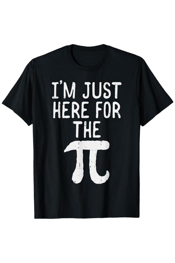 Pi Day Pie T-Shirt Graphic Tee Funny Top Math Geek Design Cotton Short Sleeve Casual Black S-5XL