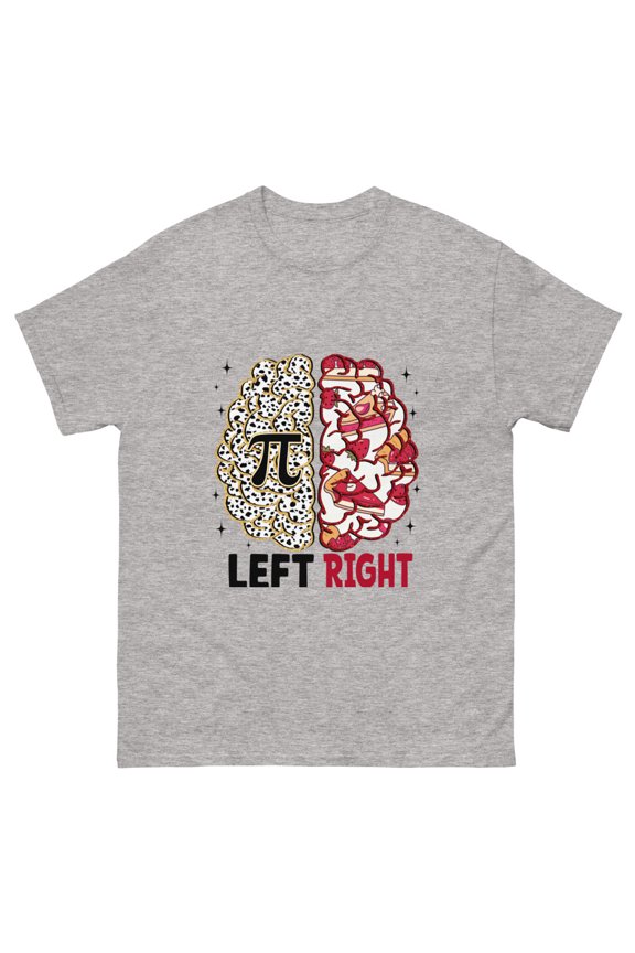 Pi Day Shirt, Funny Pi Day Shirt, Left Vs Right Brain Shirt (Sport Grey, S)