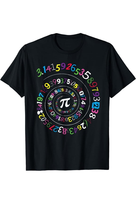 Pi Day Shirt Spiral Pi Color Numbers Teacher Student T-Shirt