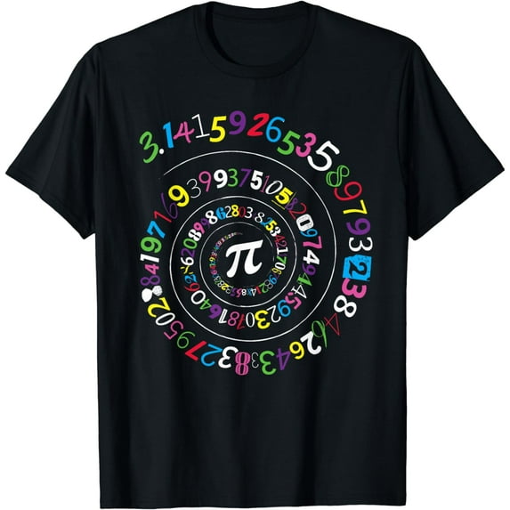 Pi Day Shirt Spiral Pi Color Numbers Teacher Student T-Shirt