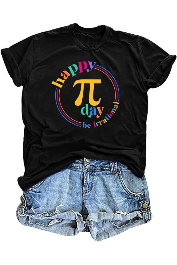 Pi Day Shirt Women Math Teacher Shirts 3.14 Graphic Happy Pi Day T-Shirt Teacher Gift Tee Casual Short Sleeve Top