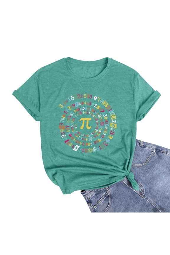 Pi Day Shirt Women Math Teacher Shirts Teacher Life Tee Teach Love Inspire Teacher Gift Casual Short Sleeve Tops