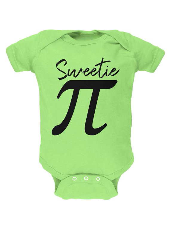 Pi Day Sweetie Math Pun Soft Baby One Piece Key Lime 12-18 M
