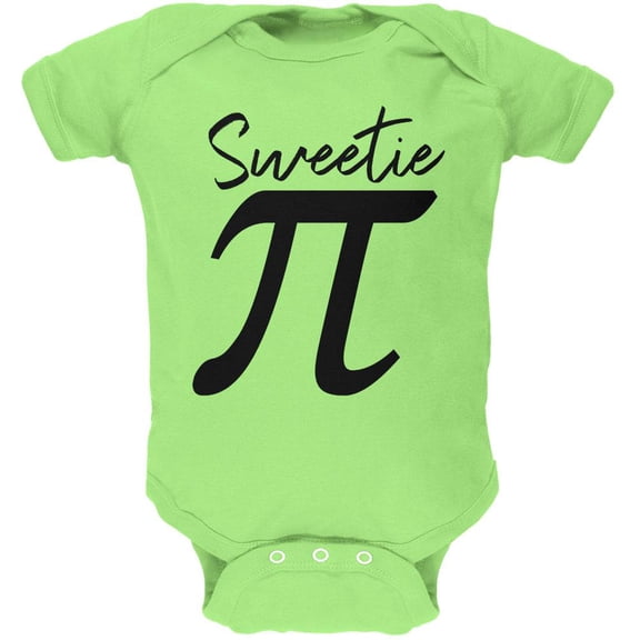 Pi Day Sweetie Math Pun Soft Baby One Piece Key Lime 9-12 M