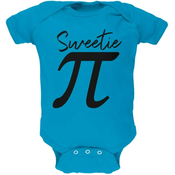 Pi Day Sweetie Math Pun Soft Baby One Piece Turquoise 3-6 M
