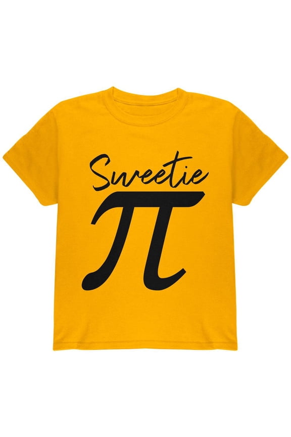 Pi Day Sweetie Math Pun Youth T Shirt Gold YMD