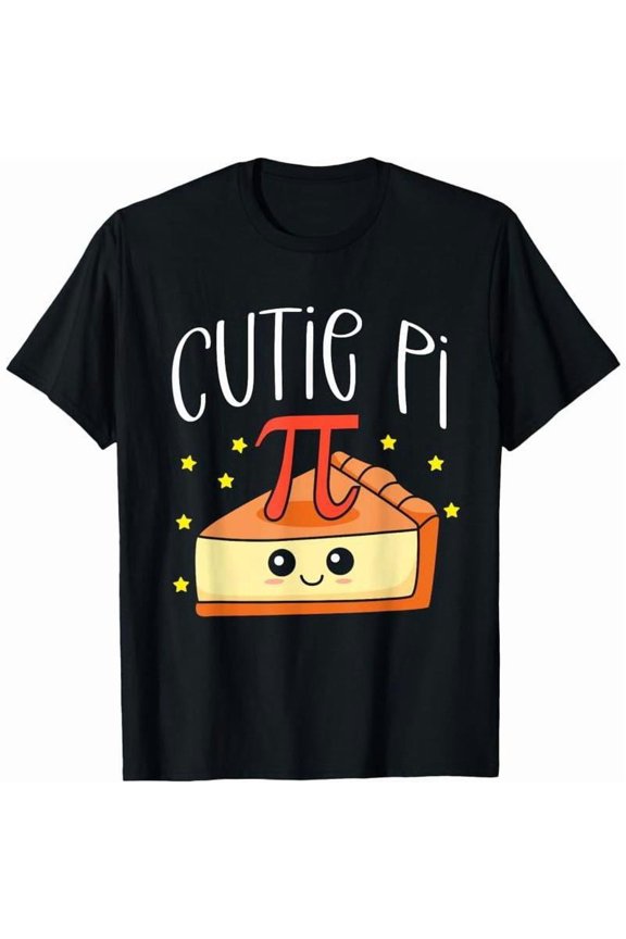 Pi Day T-Shirt Graphic Tee Math Top 314 Cutie Pie Design Cotton Short Sleeve Casual fit Black S-5XL