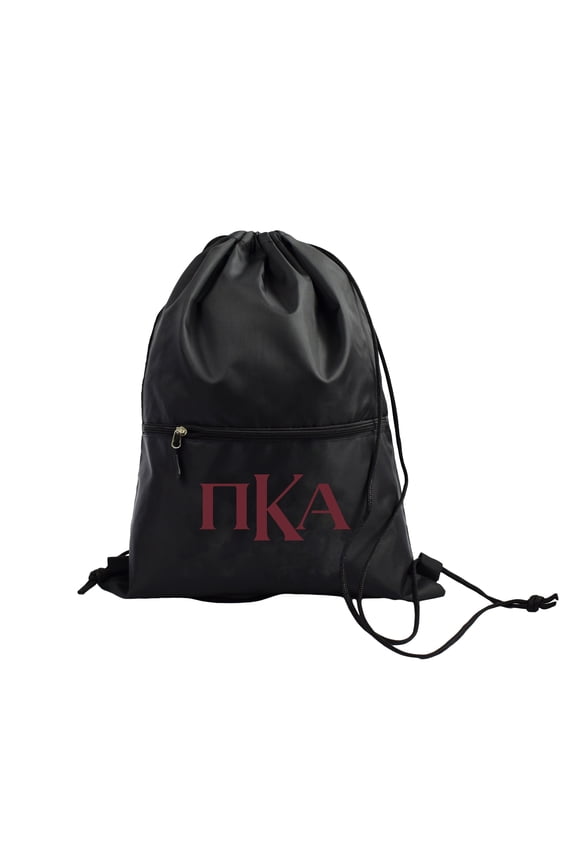 Pi Kappa Alpha Fraternity Black Drawstring Backpack, Sports Bag, Travel Carryall