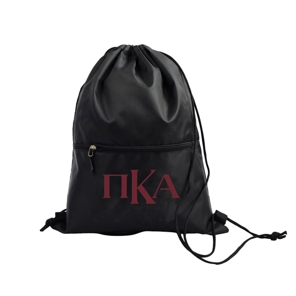 Pi Kappa Alpha Fraternity Black Drawstring Backpack, Sports Bag, Travel Carryall