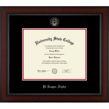 Pi Kappa Alpha Fraternity Certificate Frame, Document Size 10" x 8"