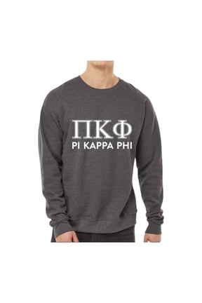 Pi Kappa Phi Sweatshirt, Crewneck Sweatshirt with Varsity Greek Letters Design - Size Medium