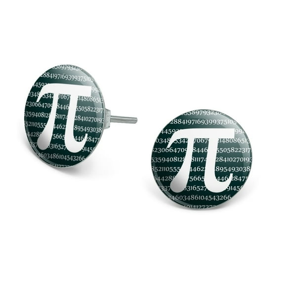 Pi Math Geek Nerd 3.14 Novelty Silver Plated Stud Earrings