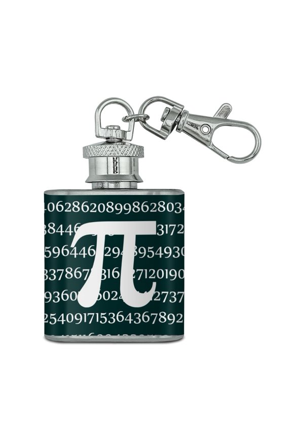 Pi Math Geek Nerd 3.14 Stainless Steel 1oz Mini Flask Key Chain