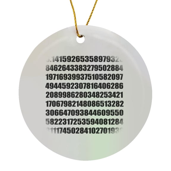 Pi Math Number Mathematical Black And White Mathematic Numeric Figures, Circle Porcelain Ornament