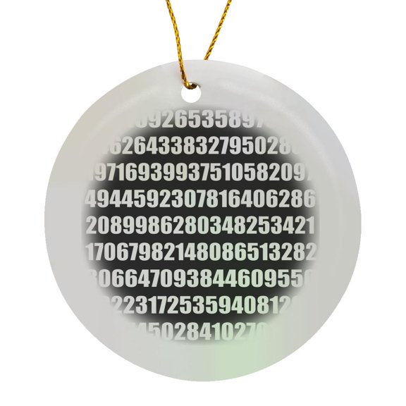 Pi Math Number Mathematical Modern Abstract Mathematic Numeric Figures, Circle Porcelain Ornament