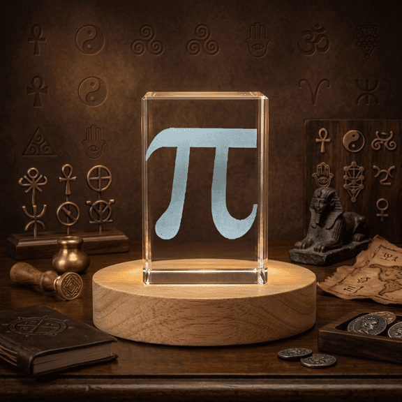 Pi Math Symbol Award - Elegant Mathematical Sculpture with LED Base, Made in Canada