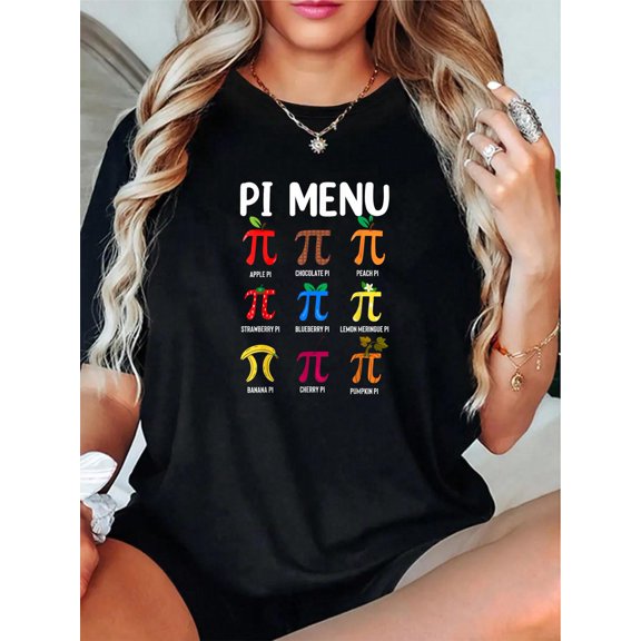 Pi Menu 3.14 Pi Symbol - Math Teacher Happy Pi Day T-Shirt