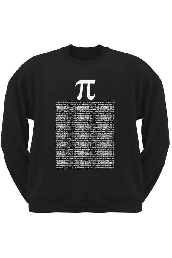 Pi Numbers Black Adult Sweatshirt - Small