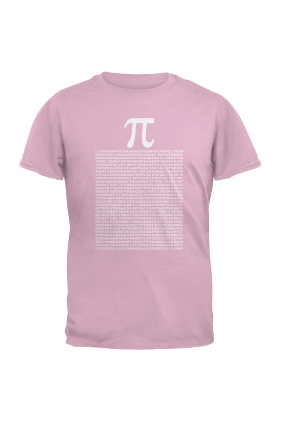 Pi Numbers Light Pink Adult T-Shirt - 2X-Large