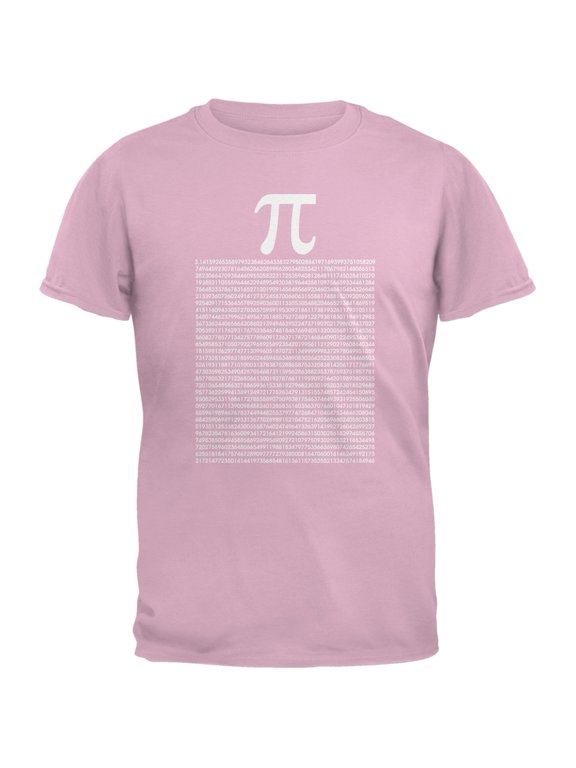 Pi Numbers Light Pink Adult T-Shirt - Small