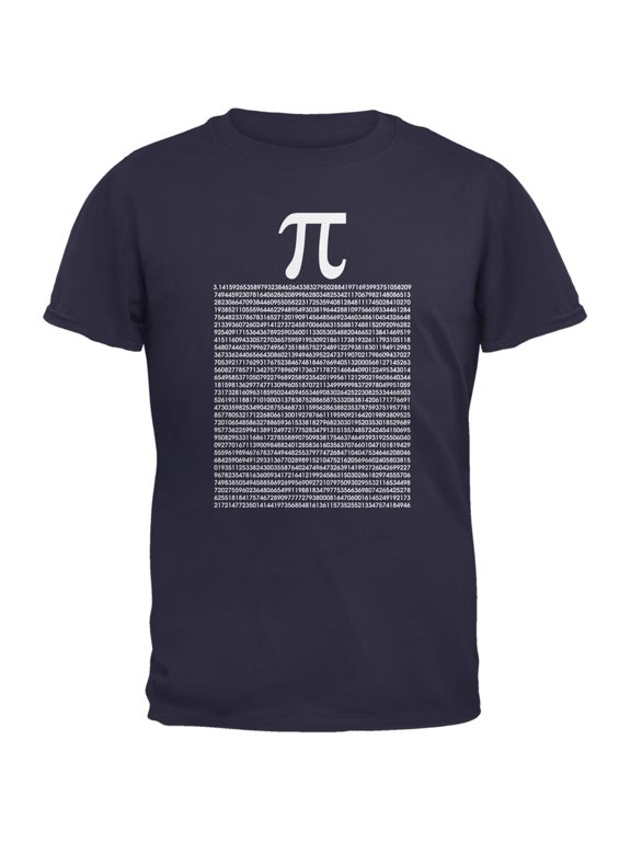 Pi Numbers Navy Adult T-Shirt - Large