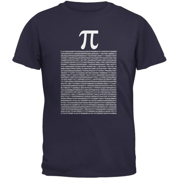 Pi Numbers Navy Adult T-Shirt - Medium