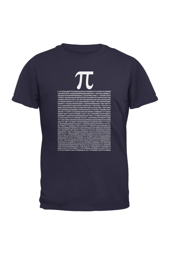 Pi Numbers Navy Adult T-Shirt - X-Large