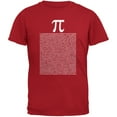 thumbnail image 1 of Pi Numbers Red Adult T-Shirt - Small, 1 of 1