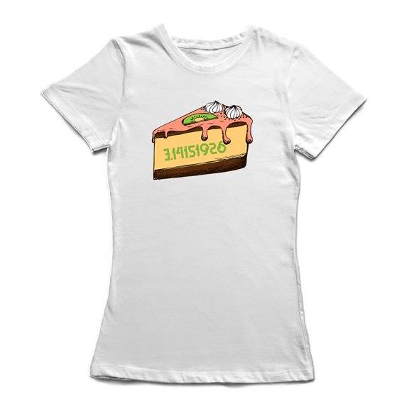 Pi Pie Math Graphic Women White T-Shirt, Female XX-Large