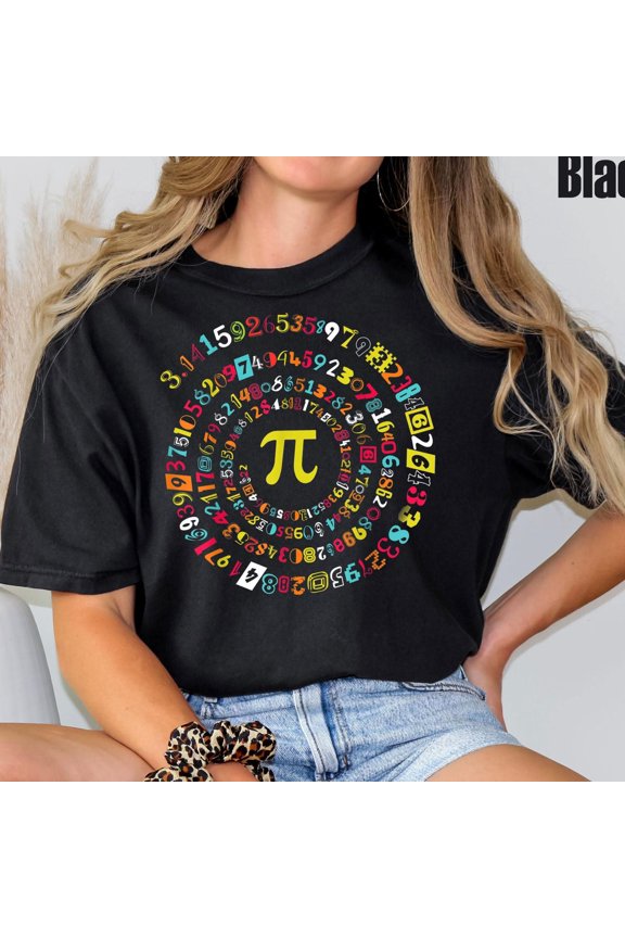 Pi Shirt Pi Day Shirt Math TShirt Spiral Pi Numbers Tee Pi Symbol Shirt Math Teacher Tee F