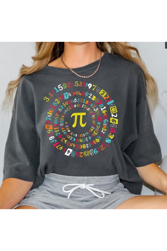 Pi Shirt Pi Day Shirt Math TShirt Spiral Pi Numbers Tee Pi Symbol Shirt Math Teacher Tee F