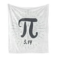 thumbnail image 1 of Pi Soft Flannel Fleece Throw Blanket, Hand Drawn Look Grunge Design Math Themed Number with Lines Image, Cozy Plush for Indoor and Outdoor Use, 70" x 90", Coconut Dark Blue Grey, by Ambesonne, 1 of 5