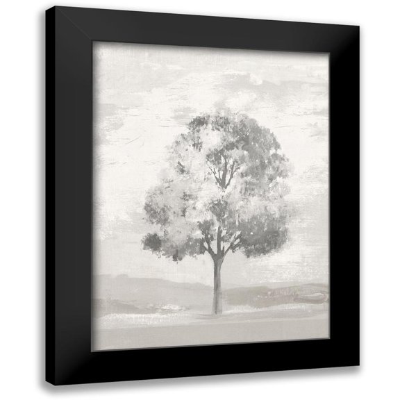Pi Studio 11x14 Black Modern Framed Museum Art Print Titled - Blue and White Tree II