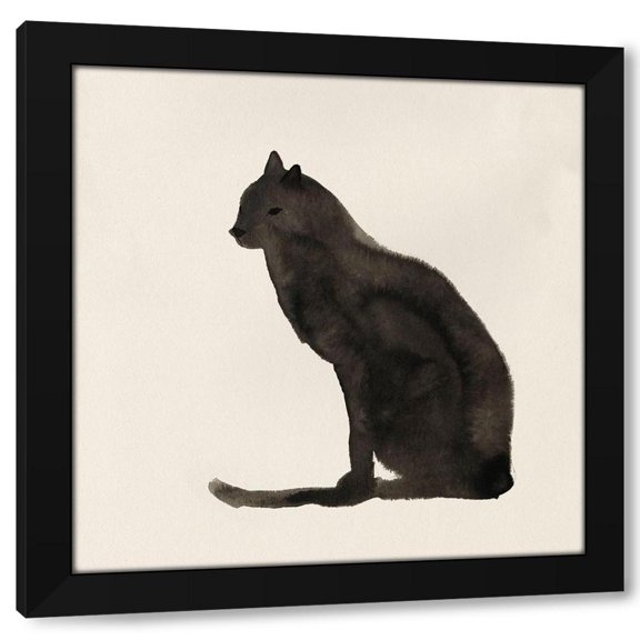 Pi Studio 12x12 Black Modern Wood Framed Wall Art Titled - Le Chat Noir II