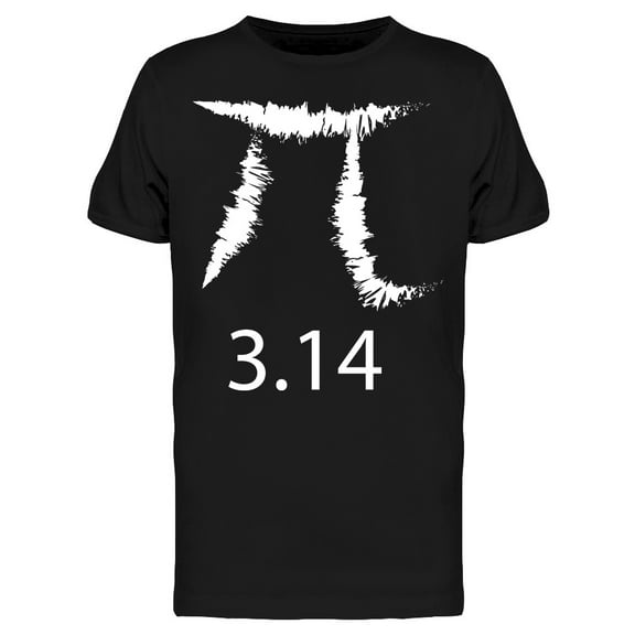Pi Symbol 3.14 White Brush T-Shirt Men -Image by Shutterstock, Male XX-Large