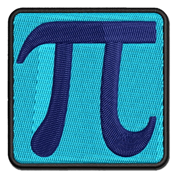 Pi Symbol Applique Multi-Color Embroidered Hook & Loop Patch - 2.0 Inch Mini