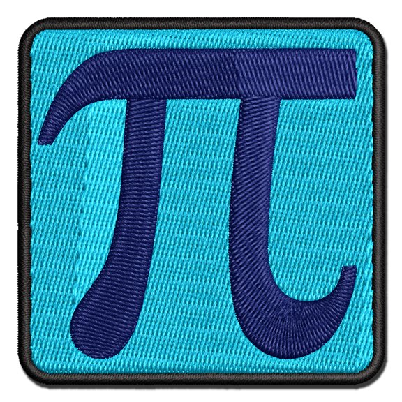 Pi Symbol Applique Multi-Color Embroidered Hook & Loop Patch - 2.0 Inch Mini