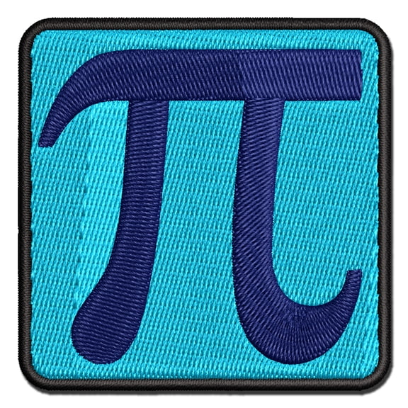Pi Symbol Applique Multi-Color Embroidered Iron-On Patch - 2.0 Inch Mini