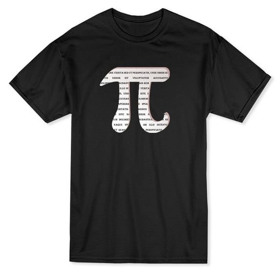 Pi Symbol Graphic Men Black T-Shirt, Male Medium