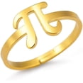 thumbnail image 1 of Pi Symbol Open Ring for Women Men Unique Stainless Steel π 3.14 Statement Adjustable Band Mathematical Sign Irrational Number Middle Finger Rings Fashion Jewelry for Math Lovers Teacher Gifts, 1 of 11