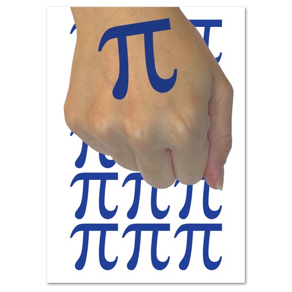 Pi Symbol Water Resistant Temporary Tattoo Set Fake Body Art Collection - 54 1" Tattoos (1 Sheet)