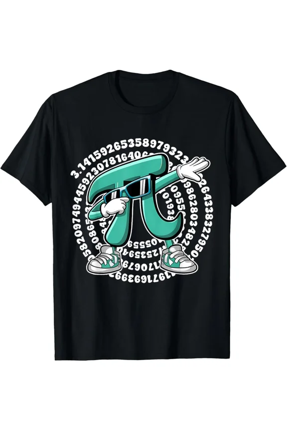Pi Symbol With Sunglasses Funny Math Teacher Student Pi Day Graphic New Unisex T-Shirt, up to size 5xl