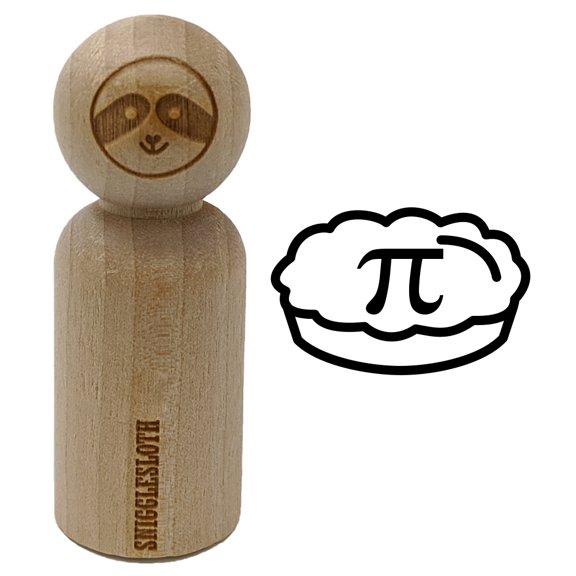 Pi Symbol on Pie Rubber Stamp for Scrapbooking Crafting Stamping - Small 3/4 Inch