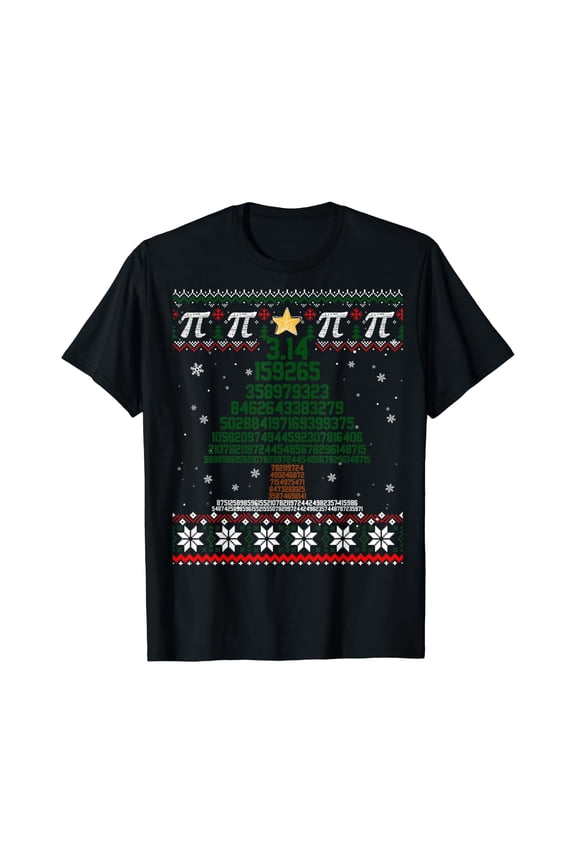 Pi Tree Christmas Math Teacher Ugly Sweater T-Shirt Size S-5XL