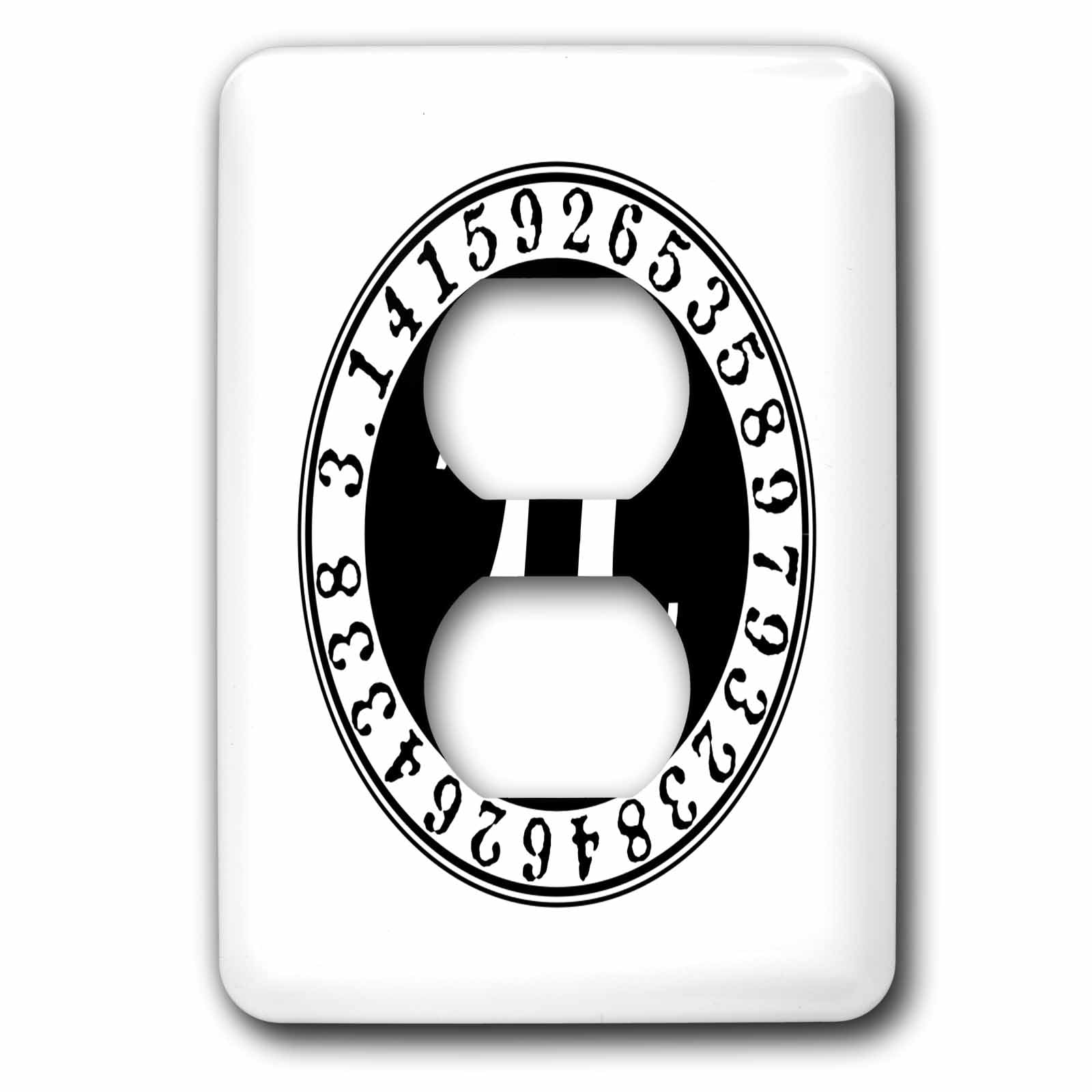 3drose Button 3dRose, Pi sign in circle with number to 26 decimal places - black and ...