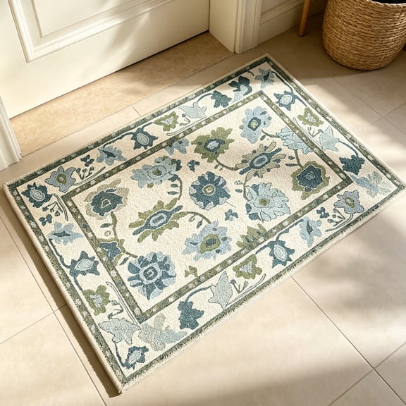 PiGOGI 23.6x15.7in Outdoor Indoor Door Mat, Printed Spaghetti Floor Mat, Non-Slip, Heart Shape, Easy Clean