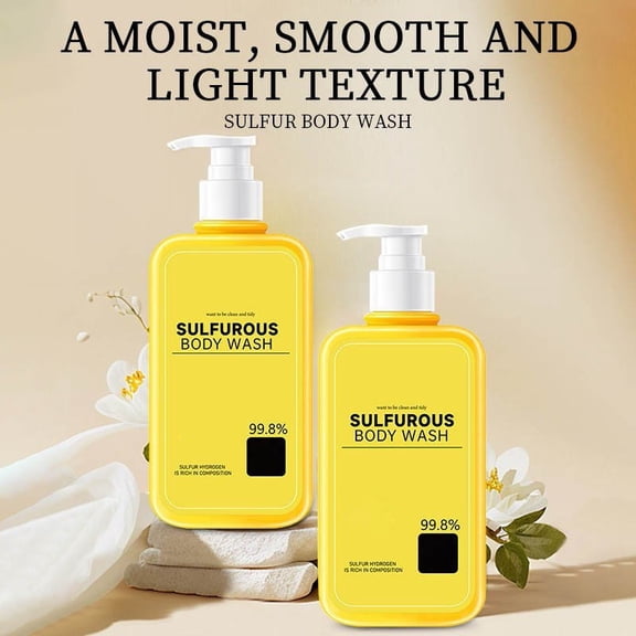 PiGOGI 3-in-1 Sulfur Cleansing Shower Gel, Wash Face, Body and Hair, 300ml