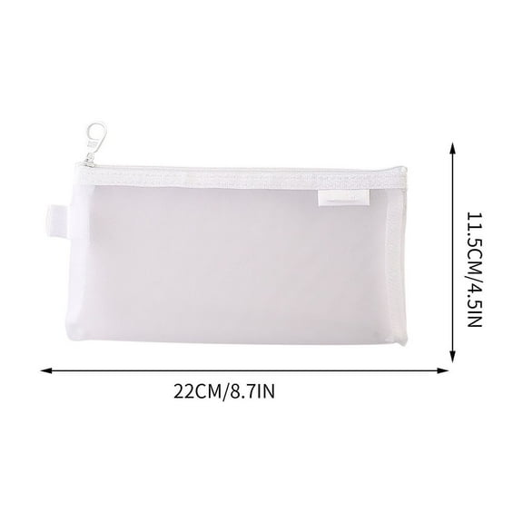 PiGOGI Back-To-S-chool Essentials Exam Approved Transparent Pencil Case for Middle S-chool Frosted Mesh Stationery Bag