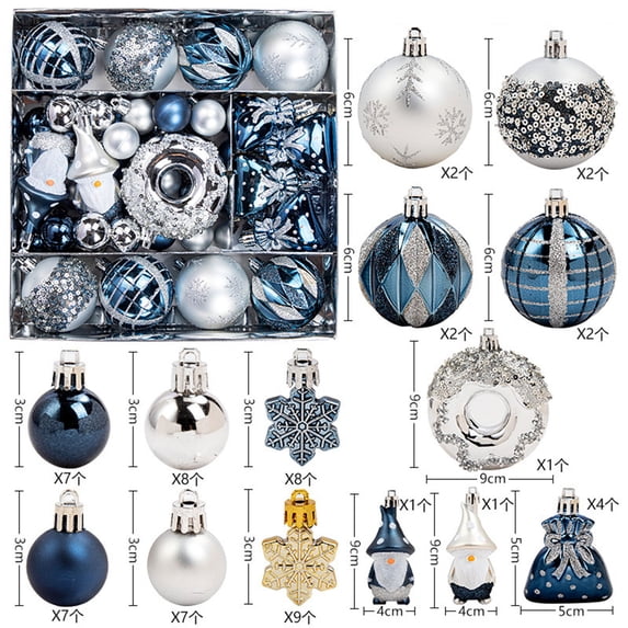 PiGOGI Christmas Ball Ornaments Set Shatterproof Hanging Baubles Plastic Decorations for Xmas Tree Party Indoor Holiday Festive Scene Layout